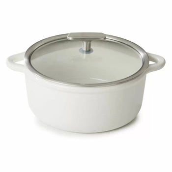 Podgrzewacz porcelanowy ze szklaną pokrywką BOMBANCE, biały - 2.5 L | REVOL RV-660149-1