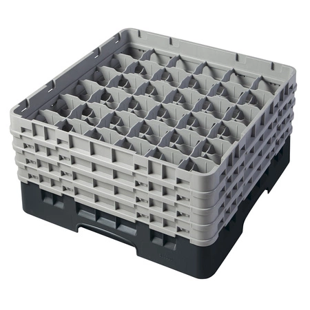 Kosz do szkła 36 przegródek - 50x50 cm, czarny | CAMBRO 36S800/110