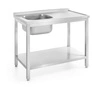 Stół ze zlewem 1-komorowym i półką | HENDI 812631