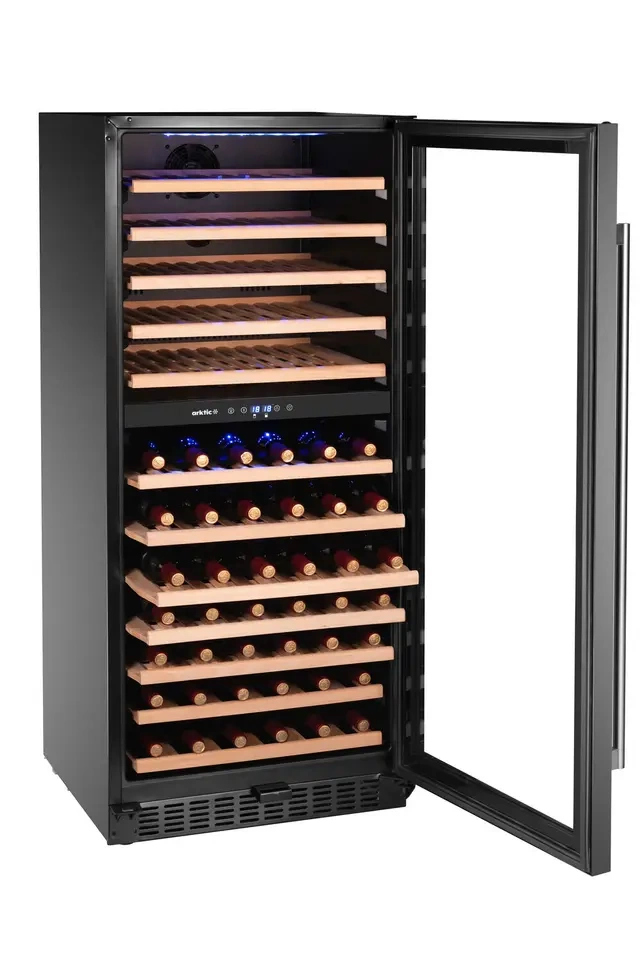 Lodówka do wina 2-strefowa, 124 butelki, czarna, 230 l | ARKTIC 237120