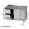 Stół roboczy nierdzewny z szafką i blokiem szuflad 160x60x85 cm | FORGAST