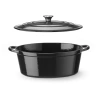 Garnek żeliwny emaliowany, 6,88 L, czarny, 40.5x25.5x(H)13.4 cm, Owalny | HENDI 626863