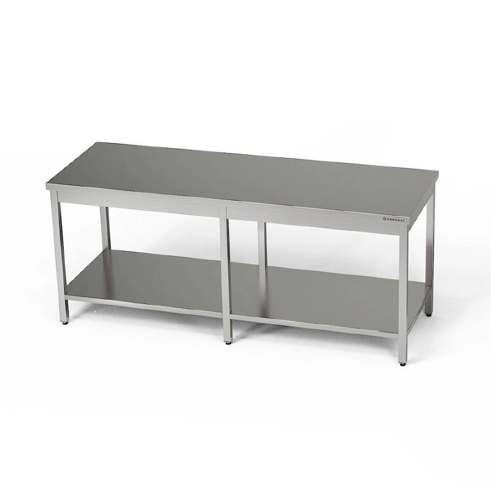 Stół roboczy centralny nierdzewny z półką 280x80x85 cm | FORGAST