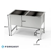 Basen nierdzewny 2-komorowy (gł. 30 cm) 170x60x85 cm | FORGAST