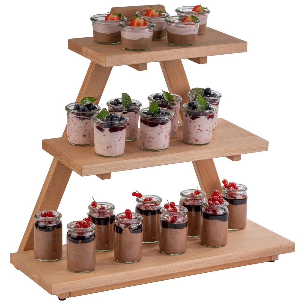 Stojak bufetowy TRIANGLE drewno, kolor klon, 53x21x55 cm | APS 13966