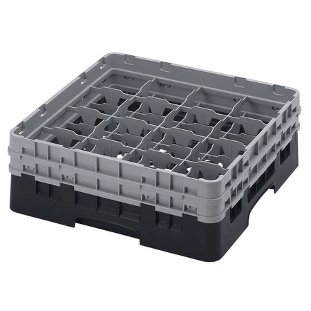 Kosz do szkła 16 przegródek - 50x50 cm, czarny | CAMBRO 16S434/110