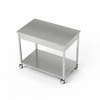 Stół roboczy nierdzewny z półką na kółkach 130x70x85 cm | FORGAST