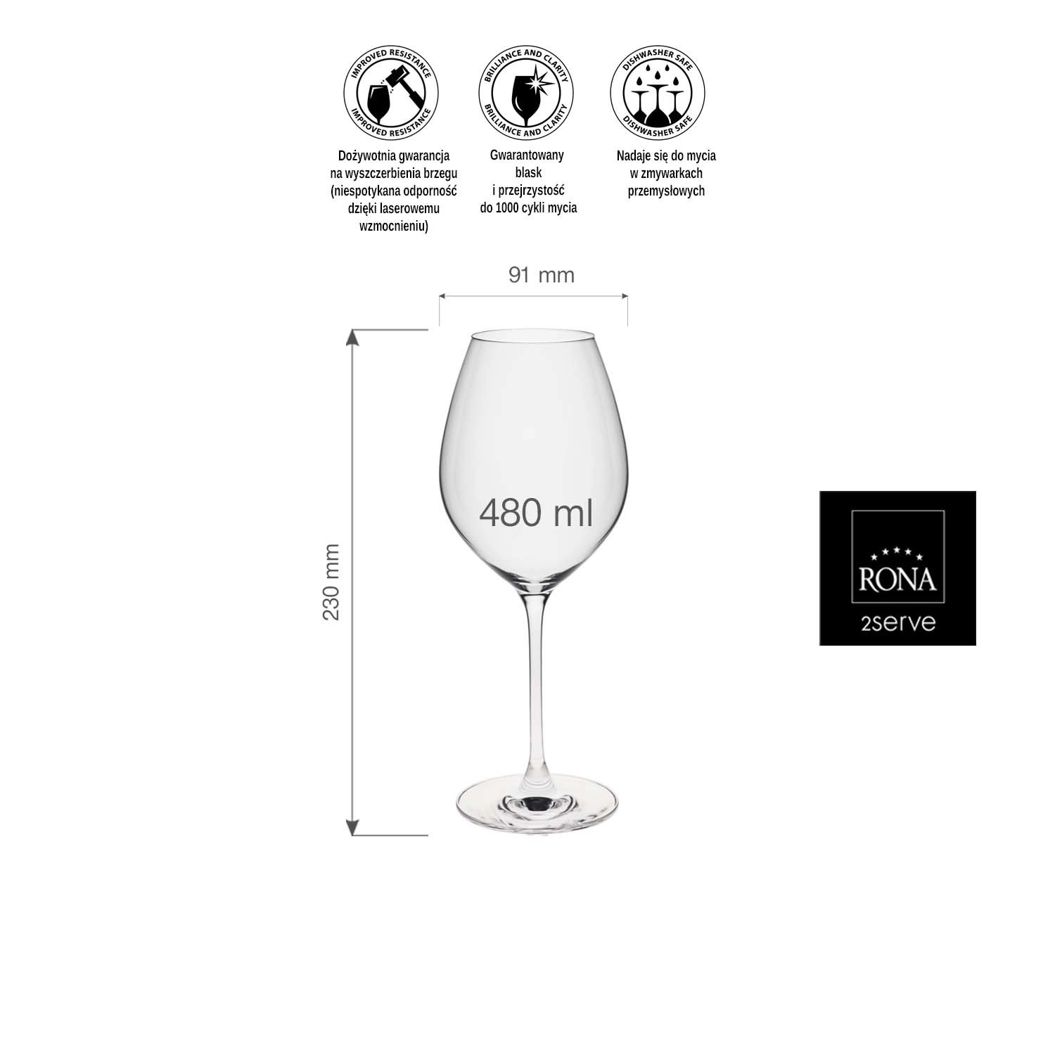 Kieliszek do wina LE VIN poj. 480 ml | RONA 66050200