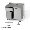 Stół roboczy nierdzewny z szafką i szufladą 90x70x85 mm | FORGAST