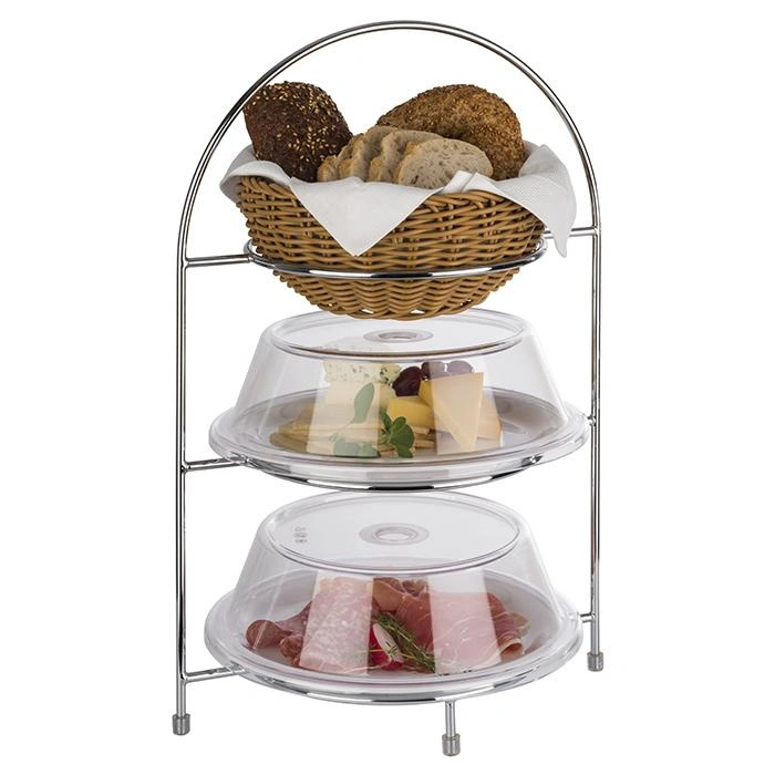 Stojak do serwowania na 3 talerze, stal nierdzewna, 29x19.5x43 cm | APS 33220