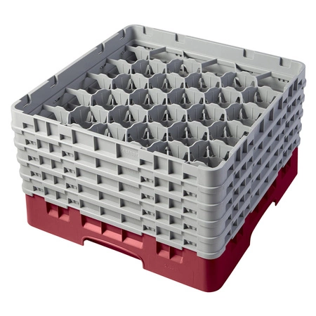 Kosz do szkła 30 przegródek - 50x50 cm, żurawinowy | CAMBRO 30S958/416