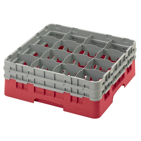 Kosz do szkła 16 przegródek - 50x50cm, czerwony | CAMBRO 16S534/163