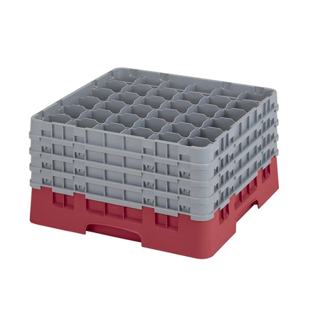 Kosz do szkła 36 przegródek - 50x50 cm, żurawinowy | CAMBRO 36S900/416