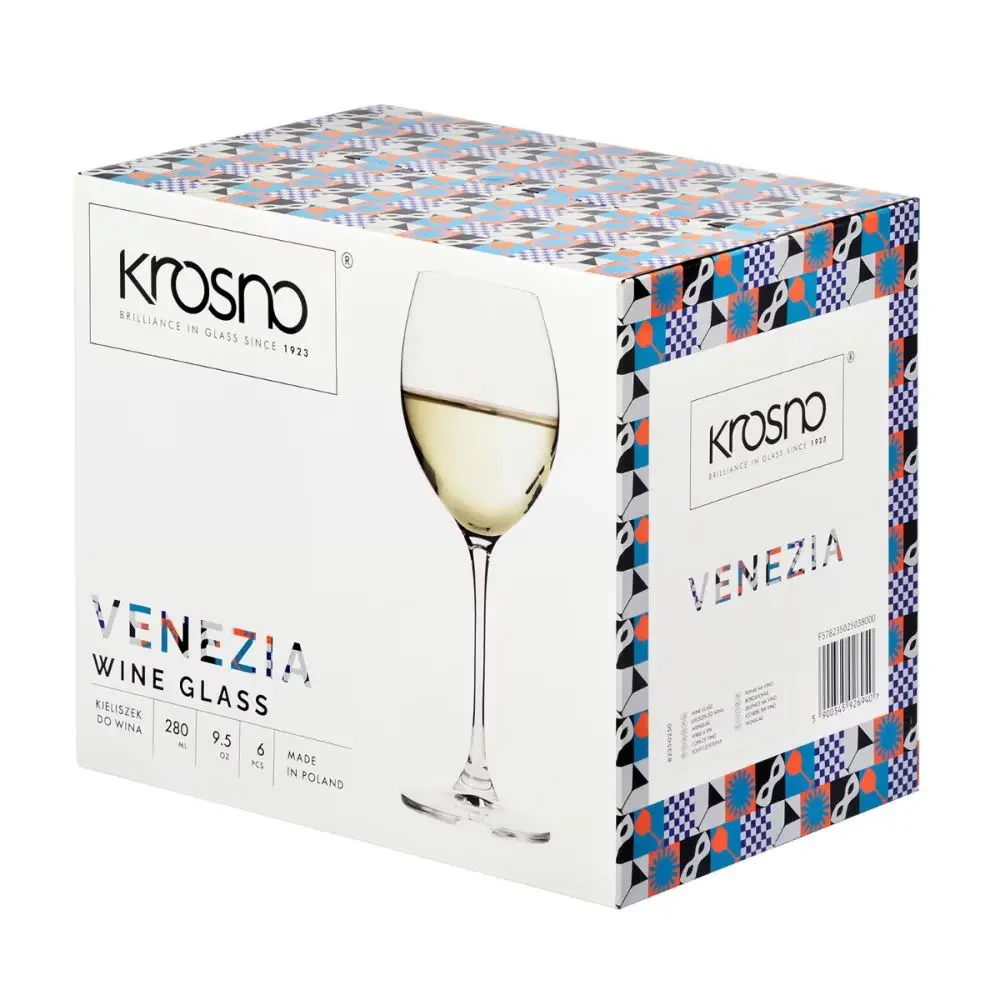 Kieliszki do wina białego Venezia, 280 ml - komplet 6 sztuk | KROSNO GLASS F578235025038000