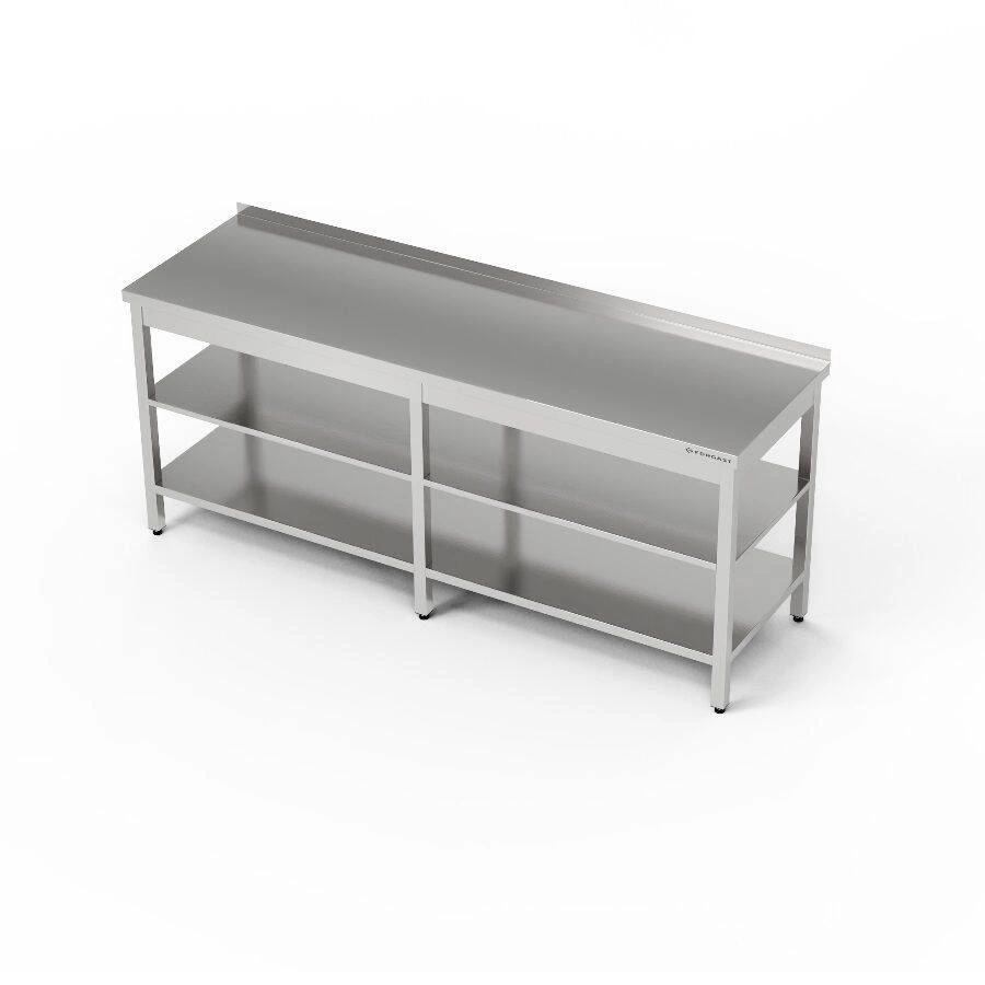 Stół roboczy nierdzewny z dwiema półkami 170x60x85 cm | FORGAST