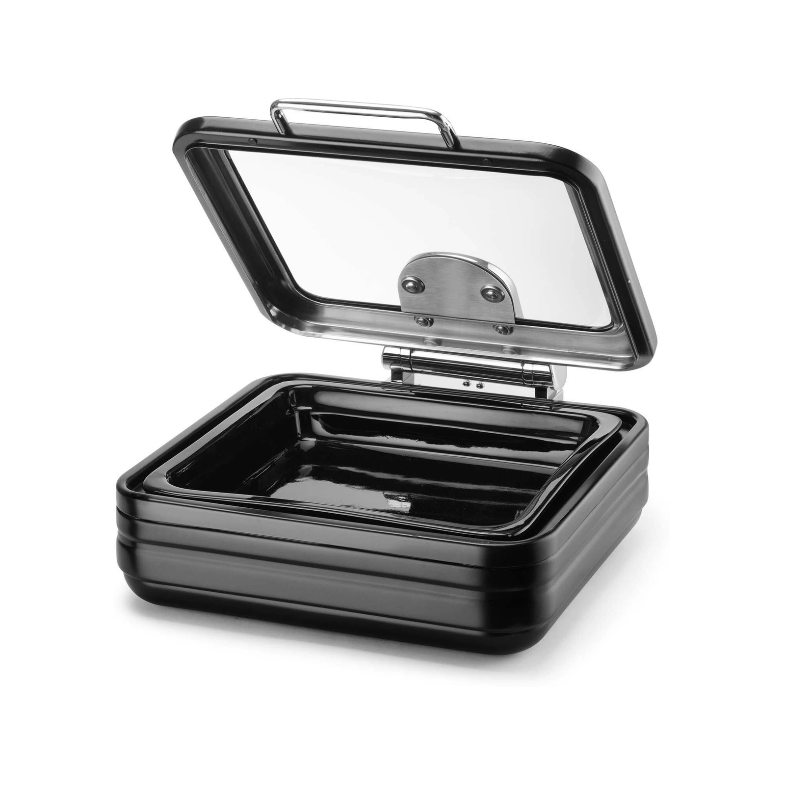 Podgrzewacz indukcyjny ze szklaną pokrywą De Luxe Black, GN 2/3 | FINE DINE 473580