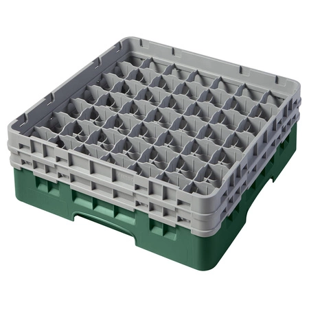 Kosz do szkła 49 przegródek - 50x50 cm, zielony | CAMBRO 49S434/119