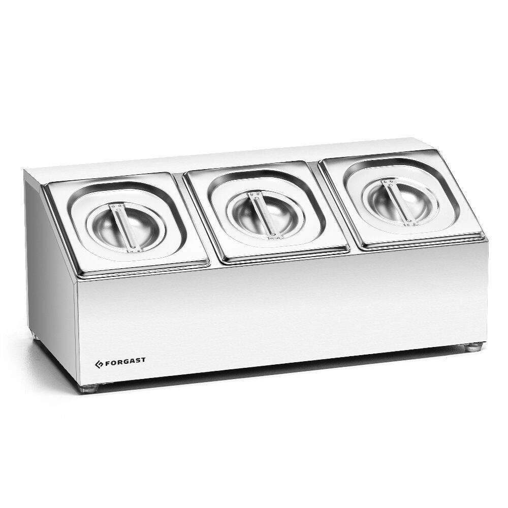 Ekspozytor na żywność na 3 GN 1/6, 52x27x21.5 cm | FORGAST FG11316