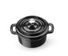 Garnek żeliwny emaliowany,  0,27L, czarny, 13x10x(H)4.8 cm | HENDI 626894