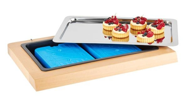 Witrynka bufetowa z wkładem chłodzącym, bez pokrywy TOP FRESH GN 1/1, kolor jasny brąz, 60x41x5 cm | APS 11540