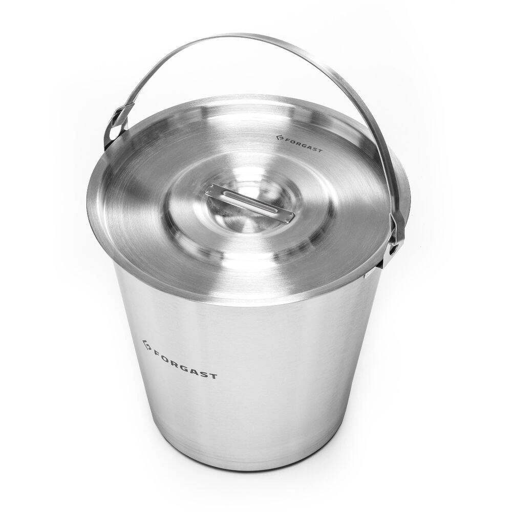 Wiadro ze stali nierdzewnej bez pierścienia 10 l | FORGAST FG06010