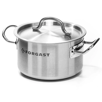 Garnek niski ze stali nierdzewnej z pokrywką, 32 l, średnica 40 cm | FORGAST FG02032