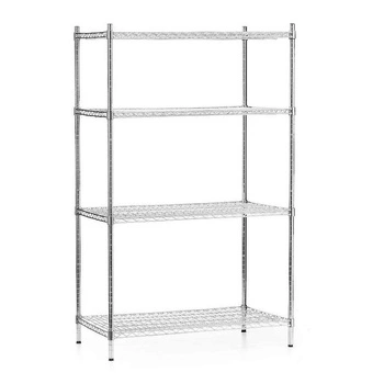 Regał magazynowy ze stali chromowanej, 4 półki, 91x61x180 cm składany | FORGAST FG15136