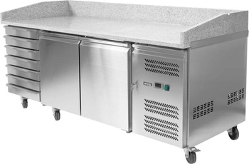 Stół chłodniczy 2-drzwiowy do pizzy z szufladami | YATO YG-05310