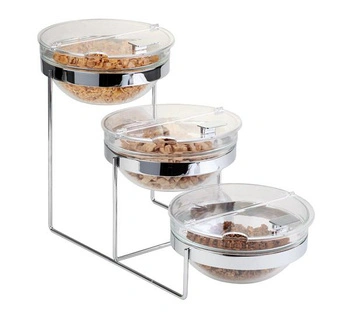 Stojak bufetowy SUNDAY,  zestaw z 3 miskami z pokrywkami, 61x24x37.5 cm | APS 11795