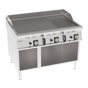 Płyta grillowa gazowa 2/3gładka, 1/3 ryflowana, na szafce otwartej, 120 cm | TECNOINOX 313227