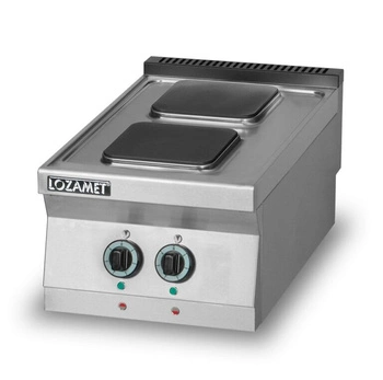 Kuchnia gastronomiczna elektryczna 2-płytowa nastawna, pola grzewcze kwadratowe 40x70x28 cm, 4,8 kW | LOZAMET L700.KE2