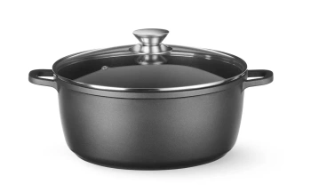 Garnek z powłoką nieprzywierającą, 7.5 L, czarny, 38.7x31x(H)13 cm | HENDI 611043