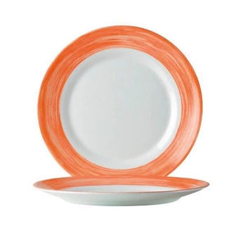Talerz płytki BRUSH pomarańczowy - śr. 23,5 cm | ARCOROC 49120