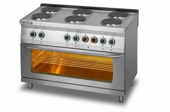 Kuchnia gastronomiczna elektryczna 6-płytowa z piekarnikiem elektrycznym 3 x GN 1/1 | LOZAMET L700.KEO6 PE max