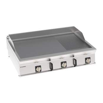 Płyta grillowa elektryczna, 2/3 gładka, 1/3 ryflowana, chromowana, szczotkowana, nastawna 120 cm, T-90 | TECNOINOX 316254
