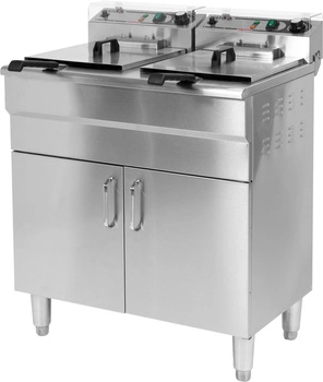 Frytownica elektryczna 2-komorowa z szafką i kranami spustowymi 2x11,5 l | YATO YG-04638