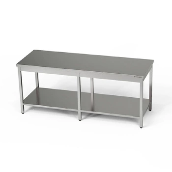 Stół roboczy centralny nierdzewny z półką 260x80x85 cm | FORGAST