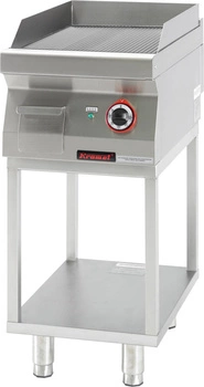 Płyta grillowa ryflowana chrom. 4,8 kW 40 cm na podstawie szkieletowej | KROMET 700.PBE-400R.T
