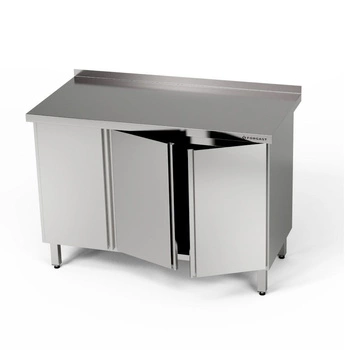 Stół roboczy nierdzewny 3-drzwiowy 150x60x85 cm | FORGAST