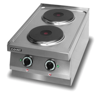 Kuchnia gastronomiczna elektryczna 2-płytowa nastawna, pola grzewcze okrągłe, 40x65x27 cm, 5,2 kW | LOZAMET LEH200