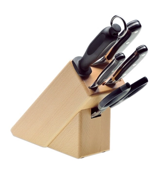 Zestaw noży BestCut w bloku z drzewa bukowego - 5-częsciowy | GIESSER MESSER 9891 b5 bc