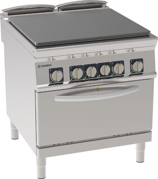 Kuchnia gastronomiczna elektryczna z piekarnikiem elektrycznym konwekcyjnym, płyta solid top, 80 cm, 14 + 5 kW | TECNOINOX 316125