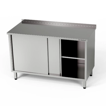Stół roboczy nierdzewny z szafką 140x70x85 cm | FORGAST