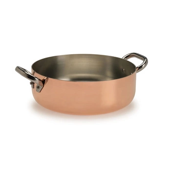 Garnek Tinned Copper z ocynowanej miedzi, 4,1 l, wysokość 8 cm, średnica 24 cm | PENTOLE AGNELLI ALCU106PI24