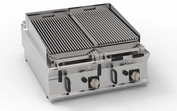 Grill lawowy gazowy nastawny 20 kW,  2 płyty o pow. 62×36 cm | TECNOINOX 313205