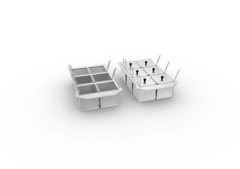 Zestaw 6 koszy porcjujących 1/6 GN do frytowania i 6 koszy perforowanych wraz z z ramami do iVario 2 - S | RATIONAL 60.76.408