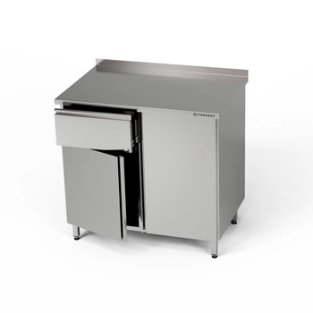 Stół roboczy nierdzewny z szafką i szufladą 100x70x85 cm | FORGAST