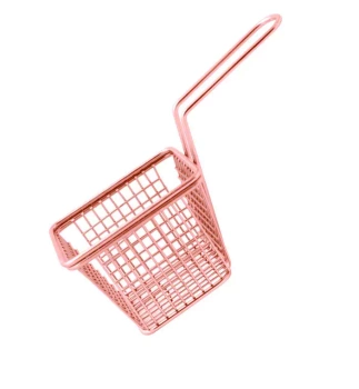 Koszyk do frytek prostokątny, kolor - miedź, 10.5x9x7.5 cm | AMBITION 126662