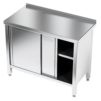 Stół roboczy nierdzewny z szafką 160x60x85 cm | Profichef E1100/1600/600/E1