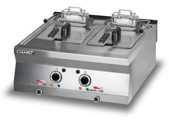 Frytownica elektryczna 2-komorowa, nastawna, 80x70x28 cm, 12 kW | LOZAMET L700.FE800-2x10